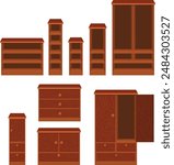drawer, cupboard wood design furniture set