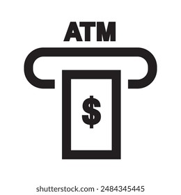 Drawer of dollar us. drawer icon for dollar banknote from atm. vector.