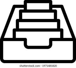 drawer file vector thin line icon