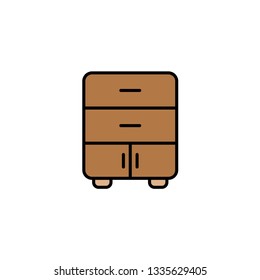 Drawer flat vector icon sign symbol