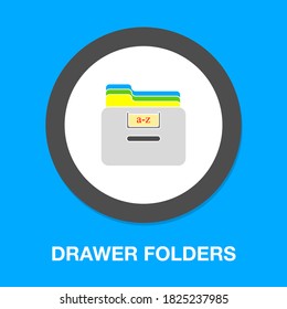 drawer folders. cabinet archive icon - vector file drawer - office storage - business business