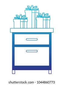 drawer with gifts boxes presents icon