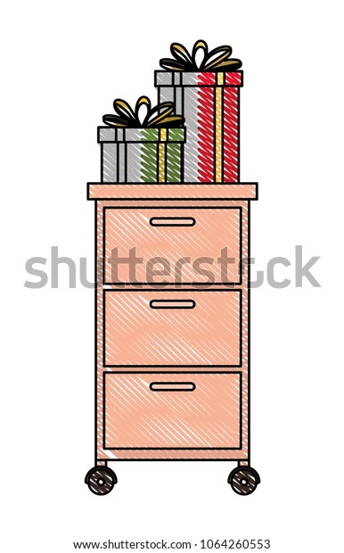 Drawer Gifts Boxes Presents Icon Stock Image Download Now