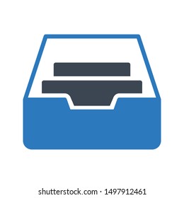 drawer glyph colour vector icon