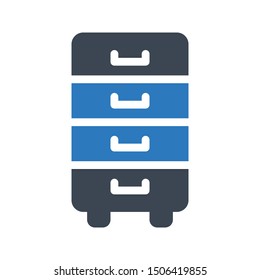 drawer glyph colour vector icon
