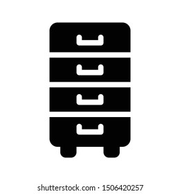 drawer glyph flat vector icon