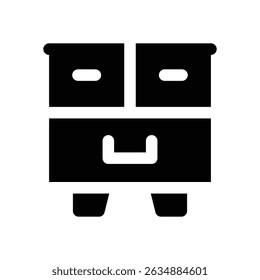 Icono de glifo de cajón. Icono de Vector fuerte y sólido para Sitios web, interfaces móviles, presentaciones y marca visual. Alta calidad y fácil de editar.