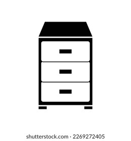 drawer icon, cabinet vector, file illustration