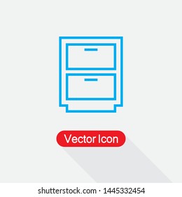 Drawer Icon, Chest Of Drawers Icon Vector Illustration Eps10