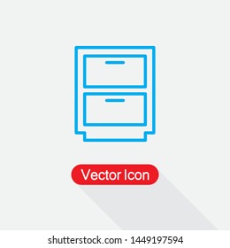 Drawer Icon, Chest Of Drawers Icon Vector Illustration Eps10