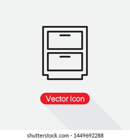 Drawer Icon, Chest Of Drawers Icon Vector Illustration Eps10