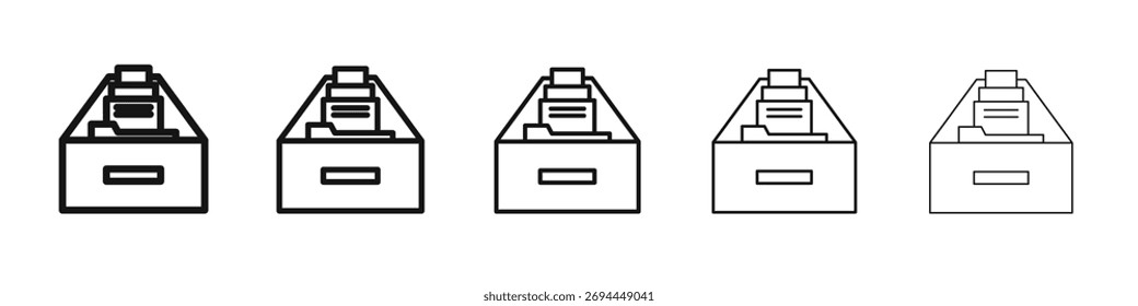 Schubladensymboldesign, Logo, App, Benutzeroberfläche. Vektorgrafik, EPS