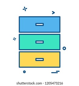Drawer icon design vector 