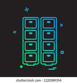 Drawer icon design vector 