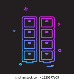 Drawer icon design vector 