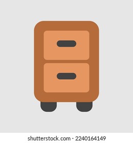 Drawer icon in flat style about furniture, use for website mobile app presentation