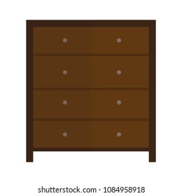 drawer icon in flat style isolated vector illustration on white transparent background