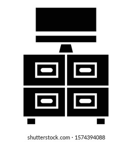 drawer icon glyph vector design
