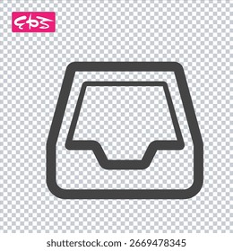 Icono del cajón, ícono del disco duro, ícono del almacenamiento, archivo de la ilustración del ícono del Vector del formato de EPS