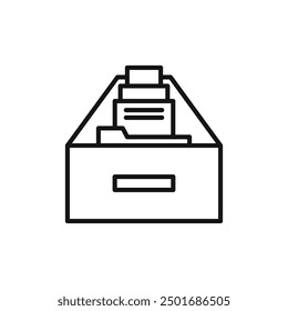 Drawer icon isolated on white background