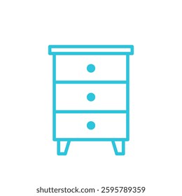 Drawer icon, Isolated on white background. From blue icon set.