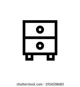 Drawer icon with line style and perfect pixel icon