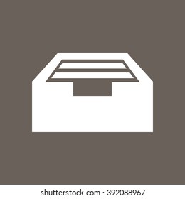 Drawer Icon on Dark Gray Color. Eps-10.