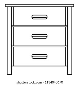 Drawer icon. Outline illustration of drawer vector icon for web design isolated on white background