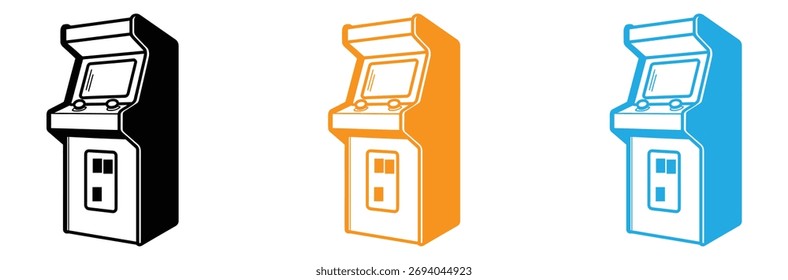 Coleção de vários estilos de folha de ícone de gaveta, ícones de armário de jogo de arcade retro trazer diversão de jogos clássica,