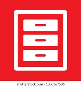 Drawer icon, stock vector illustration, EPS10.