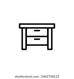 Drawer icon in thin line style. Vector illustration graphic design