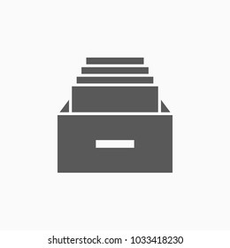 drawer icon, tray vector