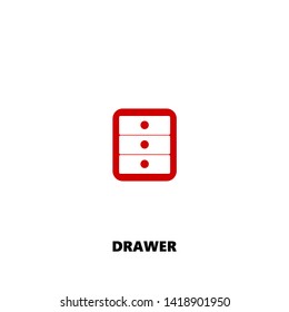 drawer icon. drawer vector design. sign design. red color