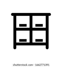 Plantilla de logotipo de ilustración vectorial de icono de cajón para muchos fines. Aislado sobre fondo blanco.