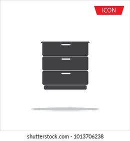 Drawer icon vector isolated on white background.