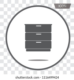 Drawer icon vector isolated on background.