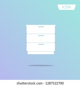 Drawer icon vector isolated on white background.