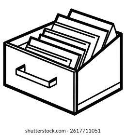 drawer icon vector on a white background