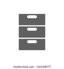Drawer icon vector in trendy flat style isolated on white background