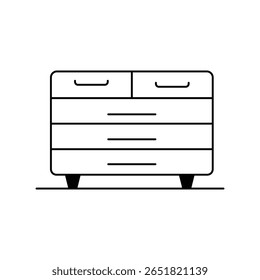drawer icon with white background vector stock illustration