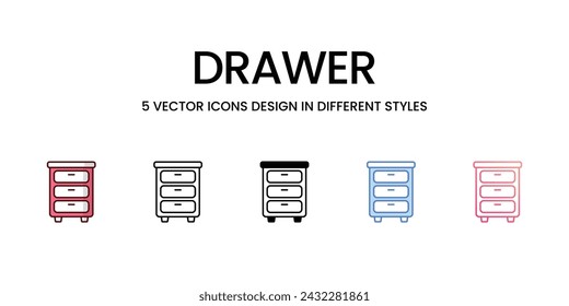 Drawer icons set vector stock illustration isolate on white background icons.