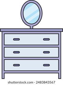 drawer illustration isolate on white