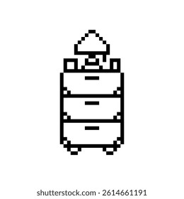 drawer with lamp pixel art