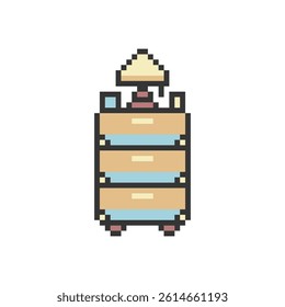 drawer with lamp pixel art
