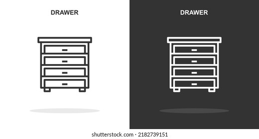 icono de línea de cajón. Simple contorno style.cajer linear sign. Ilustración vectorial aislada en fondo blanco. EPS de trazo editable 10