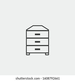 Drawer line vector icon office