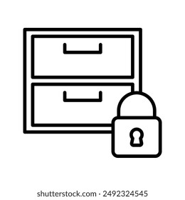 drawer with lock icon color editable