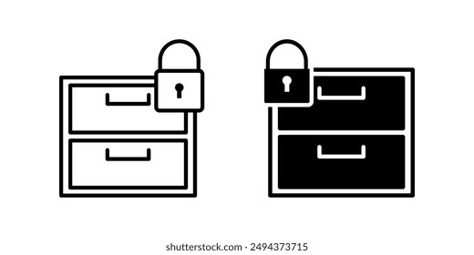 drawer with lock icon set color editable