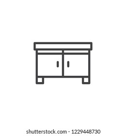 Drawer outline icon. linear style sign for mobile concept and web design. Commode simple line vector icon. Symbol, logo illustration. Pixel perfect vector graphics