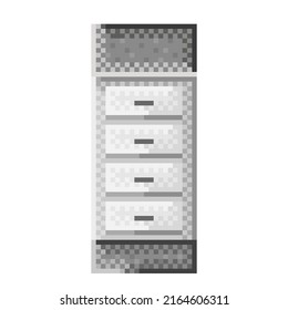 Drawer pixel art. Vector illustration.